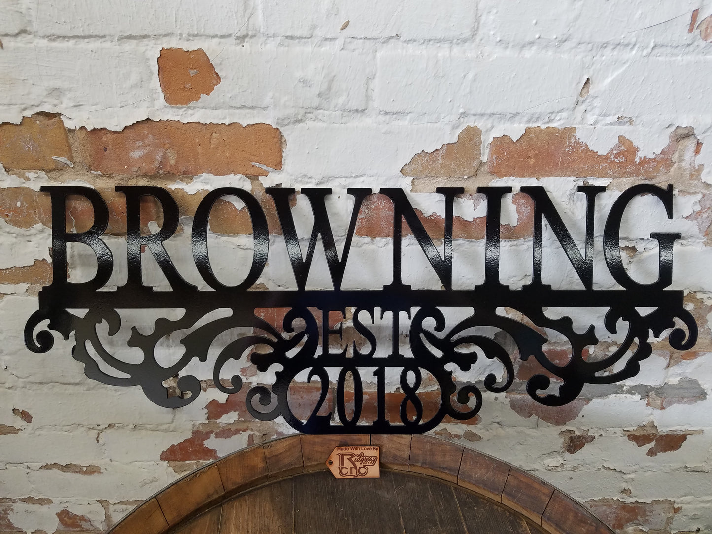 Scroll Metal Est. Sign