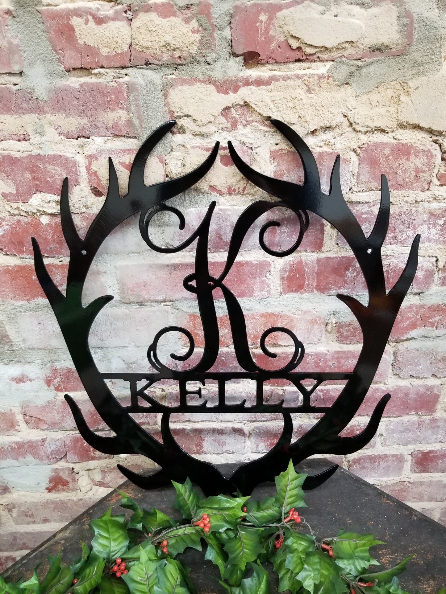 Monogram Antler Sign