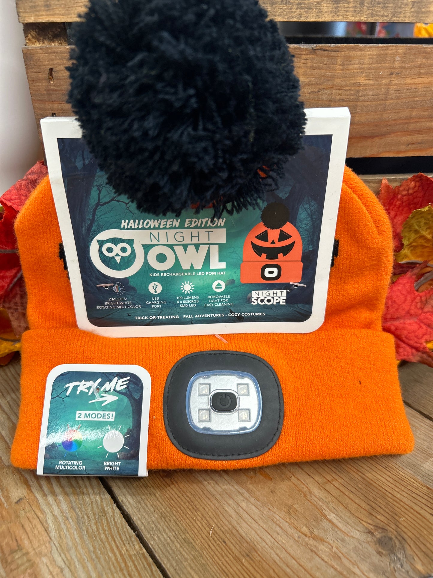 Kid RECHARGEABLE LED beanie Pumpkin