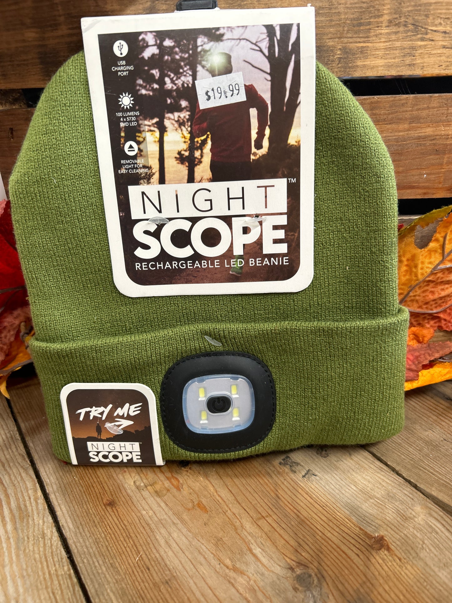 Adult RECHARGEABLE LED beanie Green