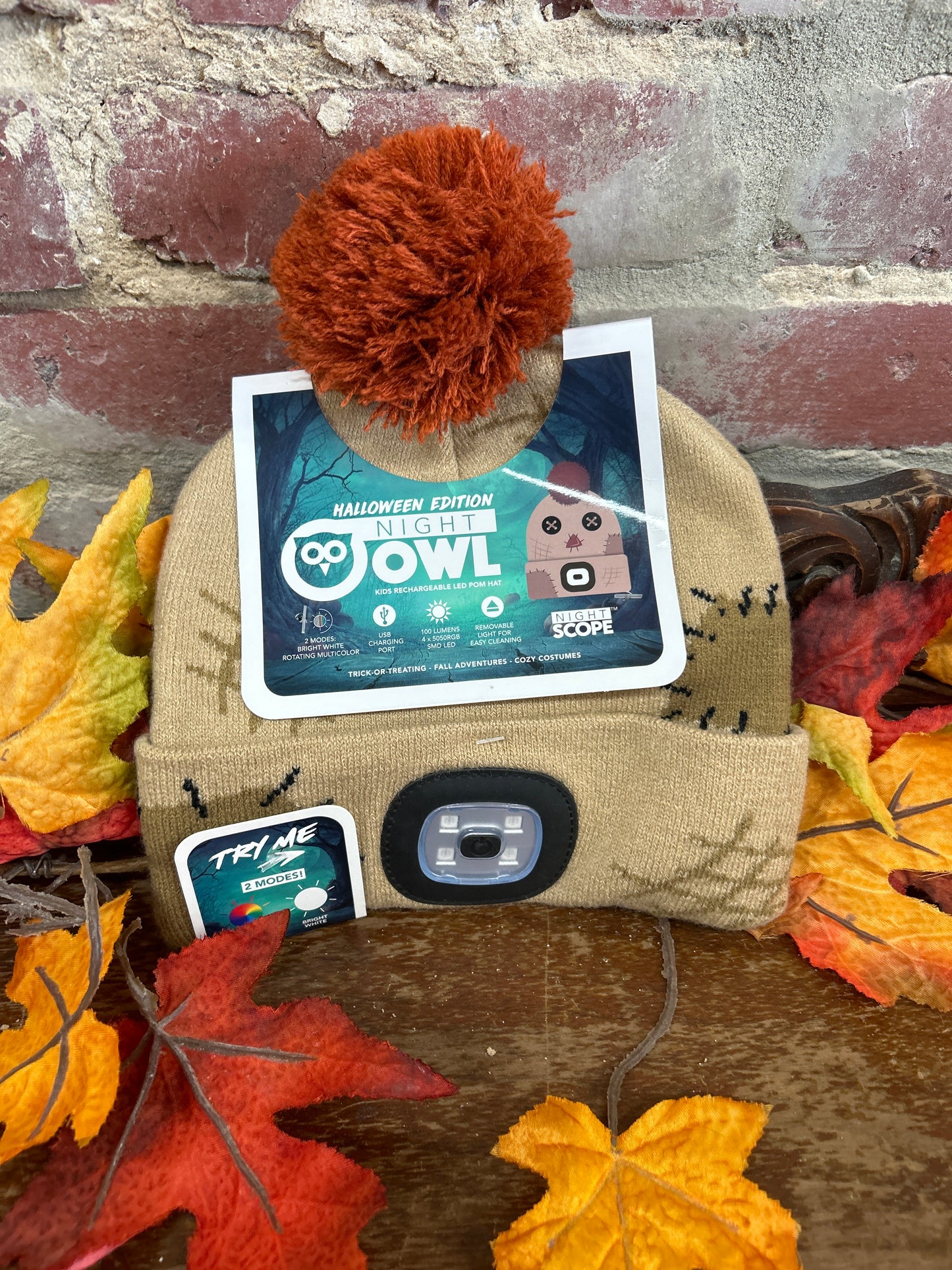 Kid’s RECHARGEABLE Led Beanie scarecrow