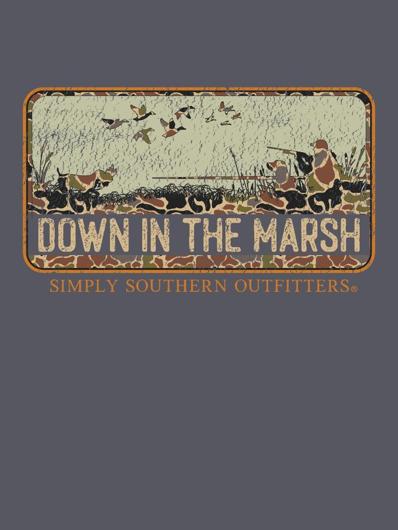 Mens Simply Southern TShirt-Down in the Marsh