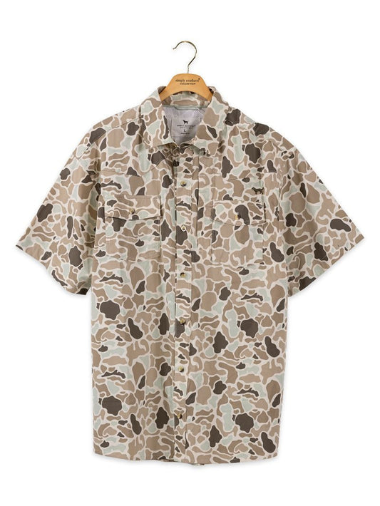 Mens Simply Southern Button-down Shirt- Light Camo