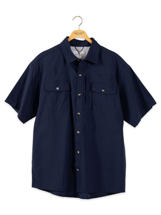 Mens Simply Southern Button-down Shirt- Navy