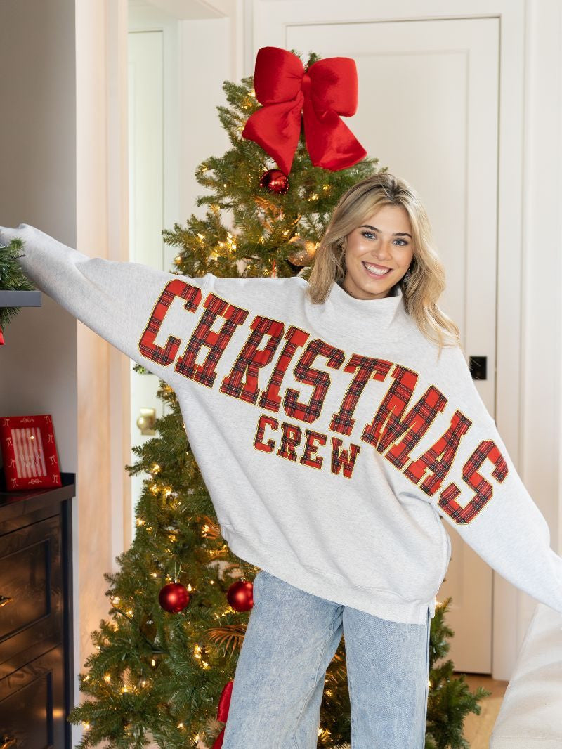 Womens Simply Southern Christmas Crew Mock Neck Sweatshirt
