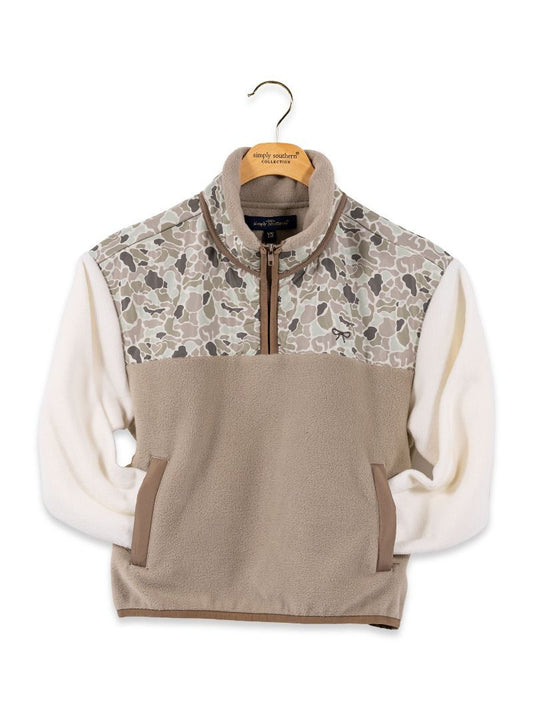Girls Simply Southern Pullover- Light Camo