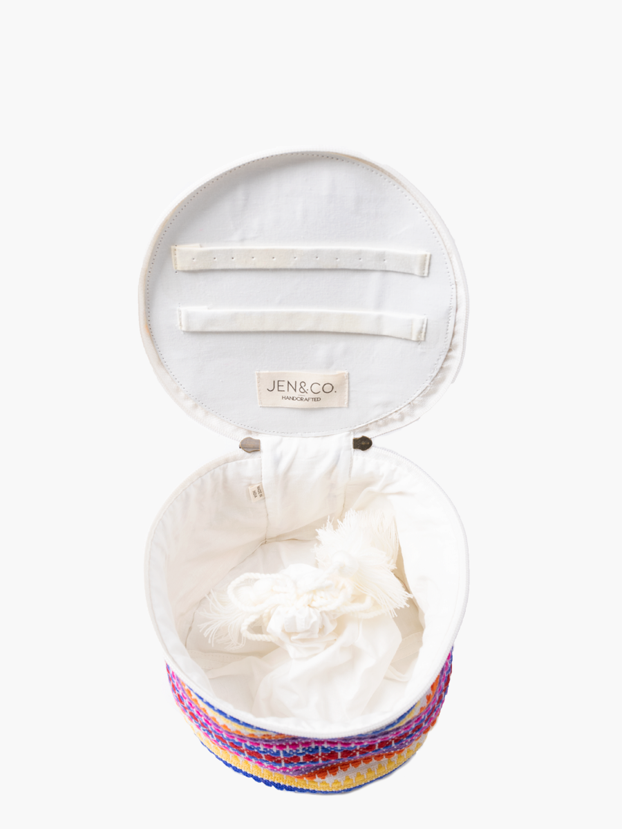 Naya Round Cotton Bag w/ Tassel Zip: Multi
