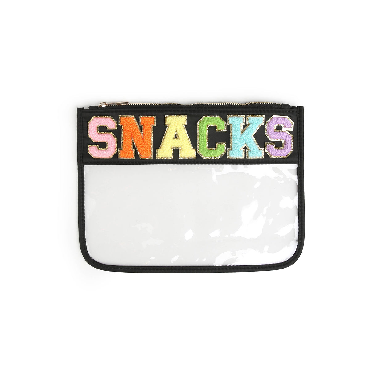 Varsity Letter Zippered Pouch Bag - SNACKS