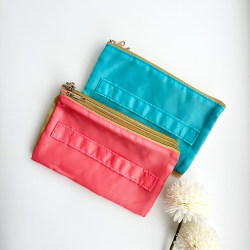 Accordion Cosmetic Pouch | Travel Bag | Make-up Pencil Pouch: Pink