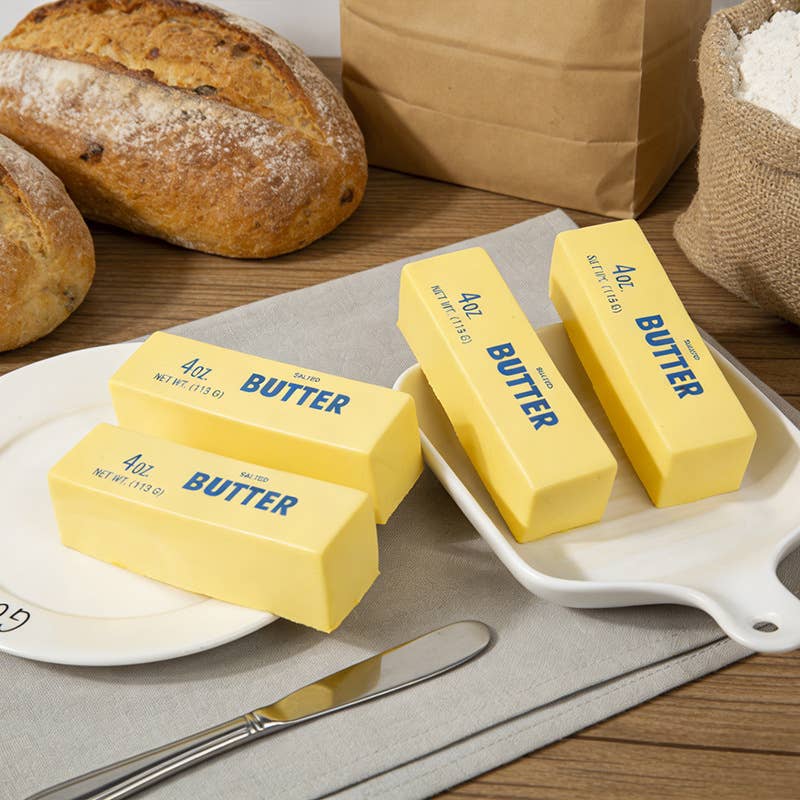 Squeeze Butter Shape Fidget Toy Squishy: Yellow