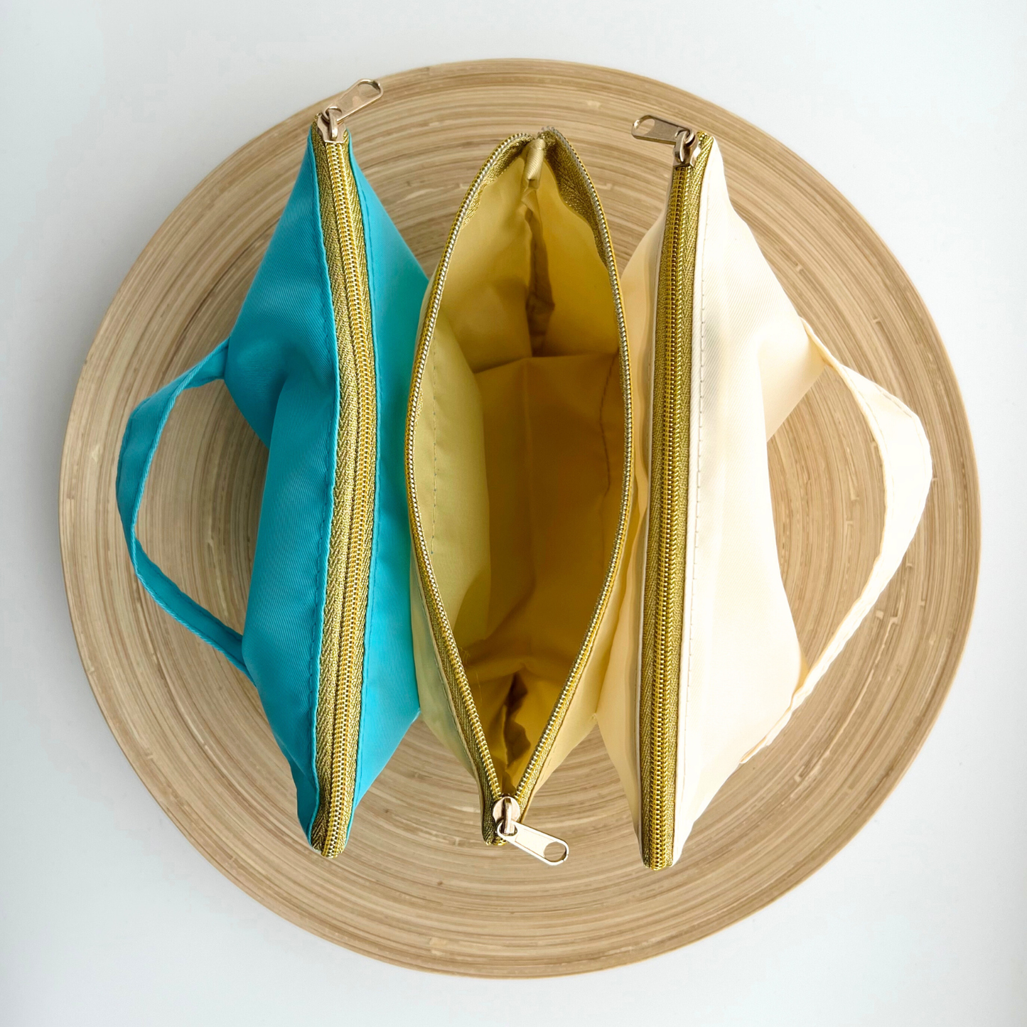 Accordion Cosmetic Pouch | Travel Bag | Make-up Pencil Pouch: Blue