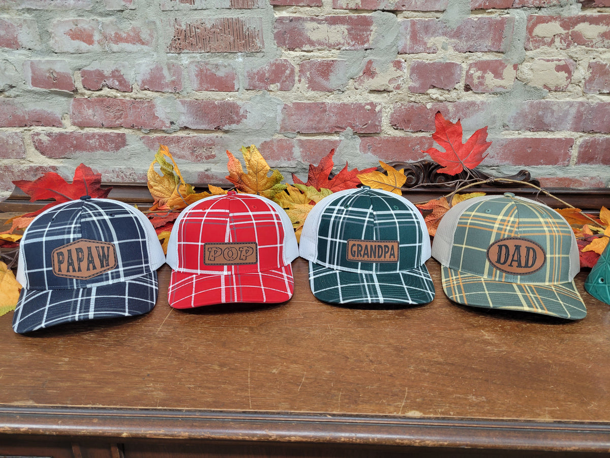 Plaid Name Hats