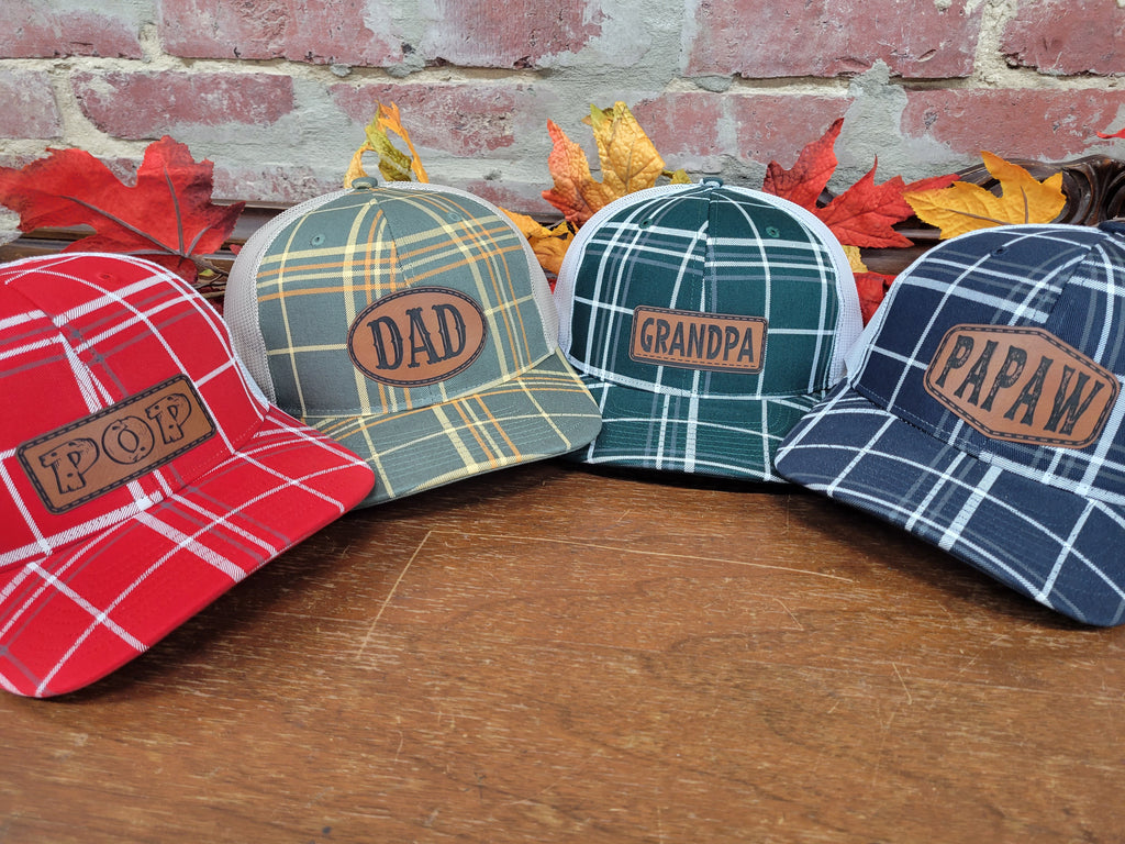 Plaid Name Hats