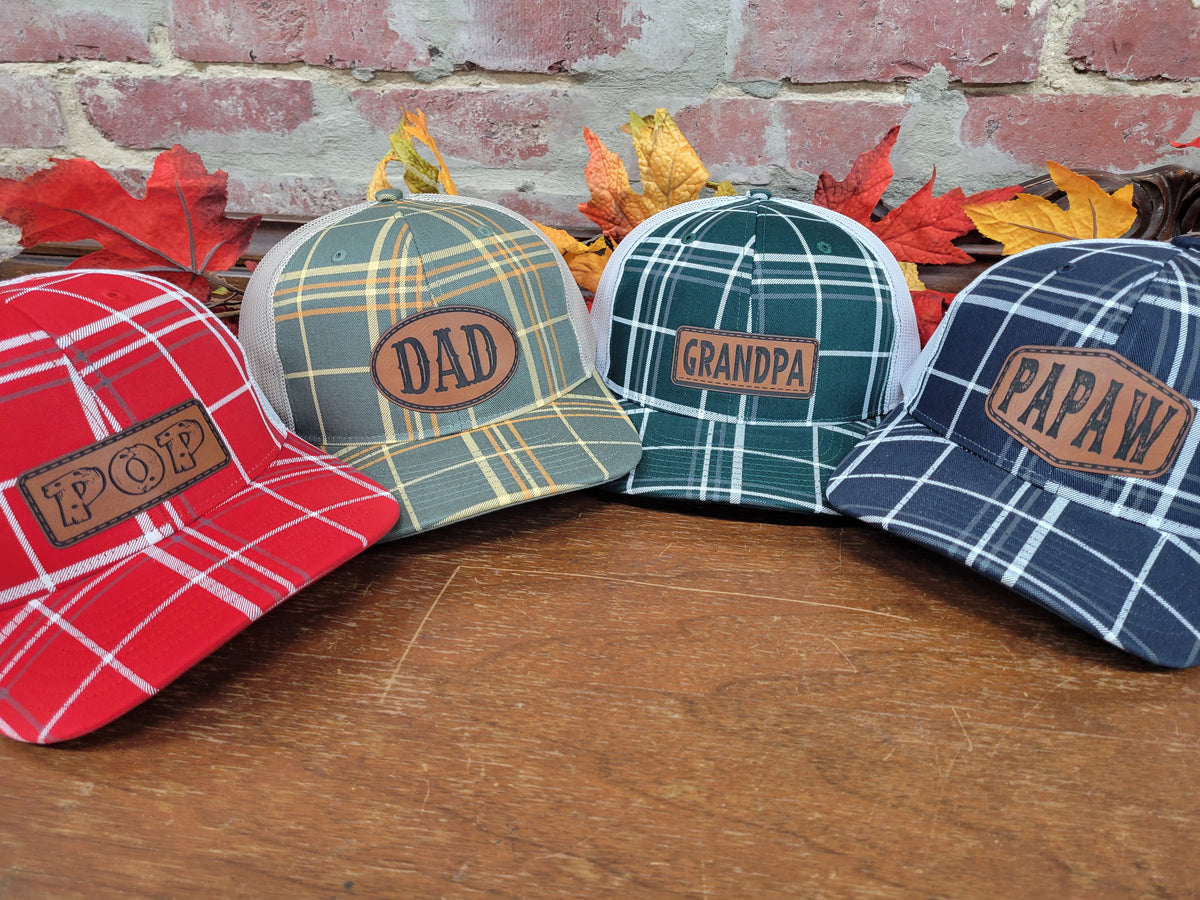 Plaid Name Hats