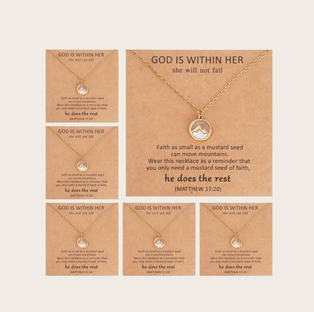 Mustard seed pendant necklace