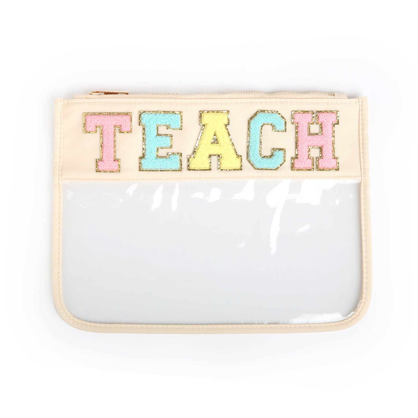 Varsity Letterr Zippered Pouch Bag - TEACH