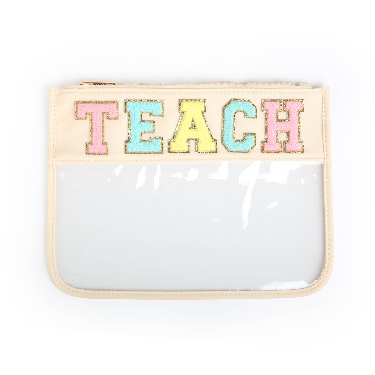 Varsity Letterr Zippered Pouch Bag - TEACH