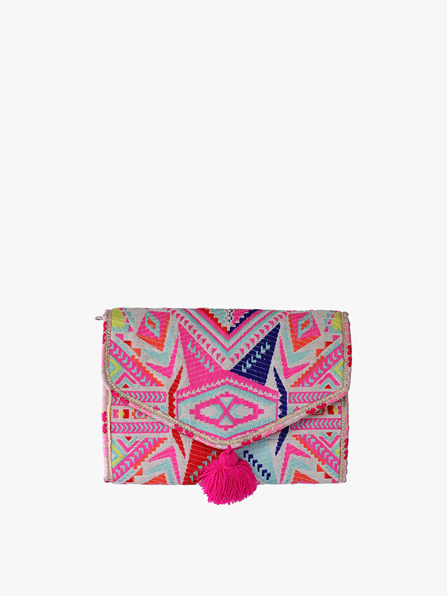 Katleya Patterned Cotton Jewelry Case/Pouch: Multi