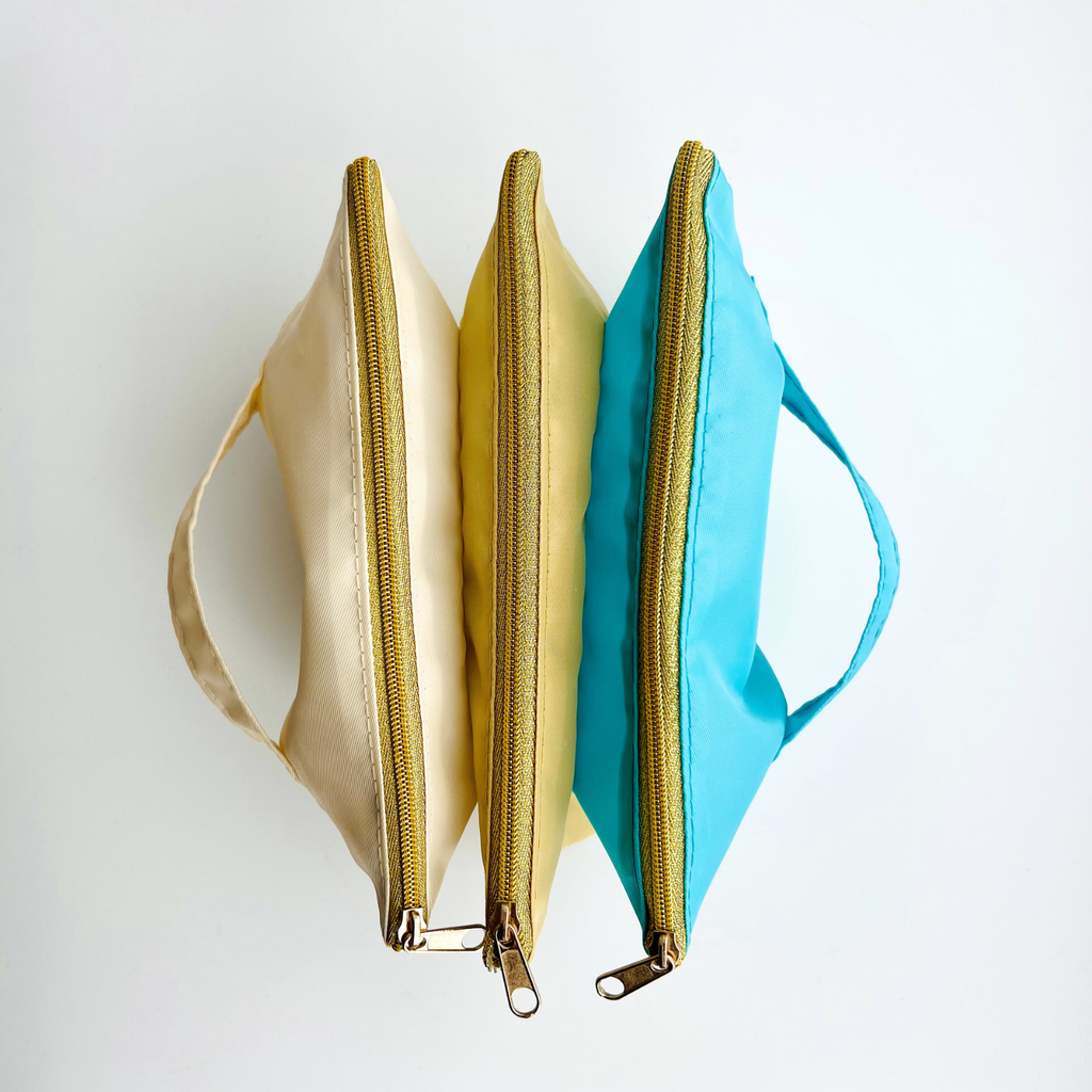 Accordion Cosmetic Pouch | Travel Bag | Make-up Pencil Pouch: Blue