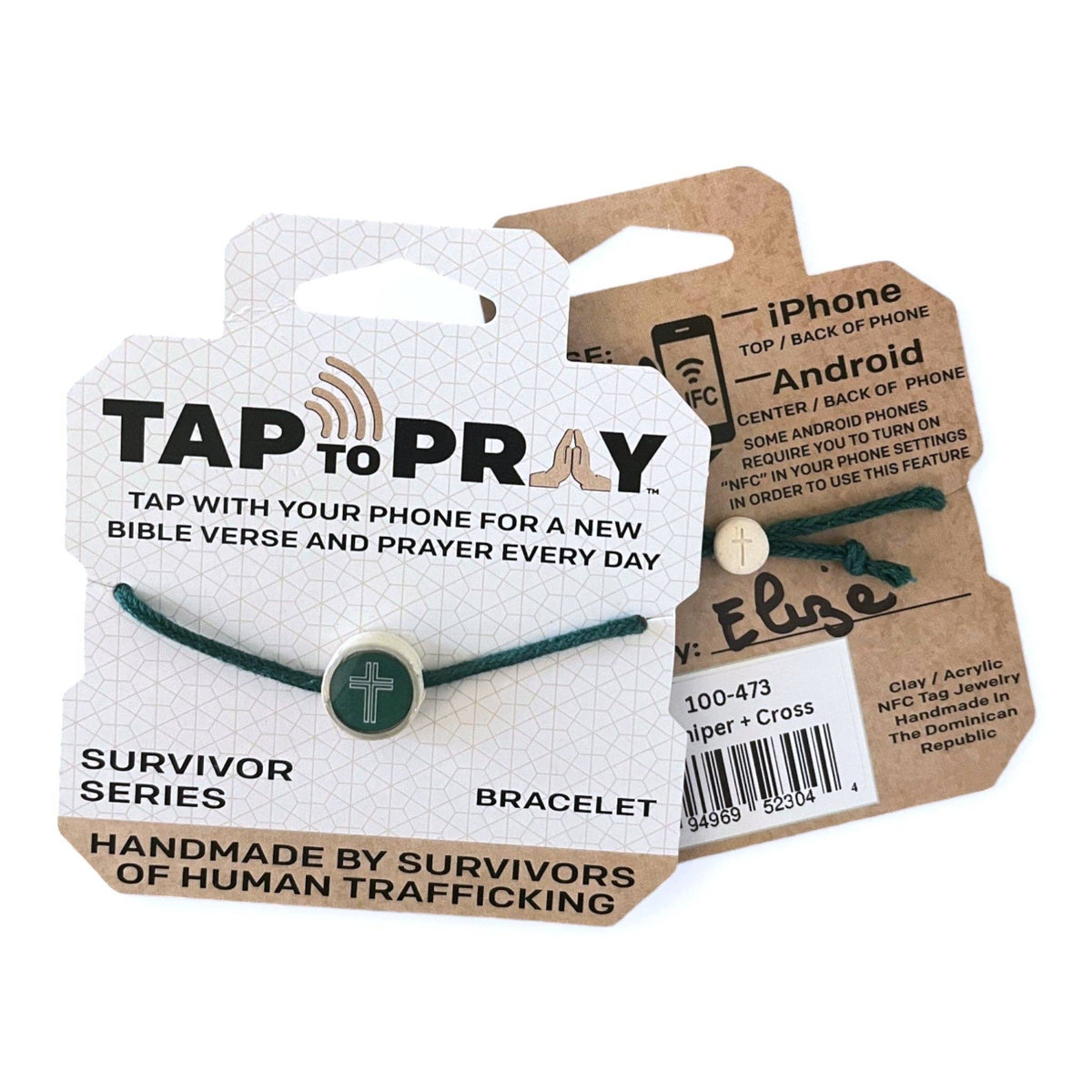 Tap To Pray® Survivor Series Bracelet: Juniper + Cross