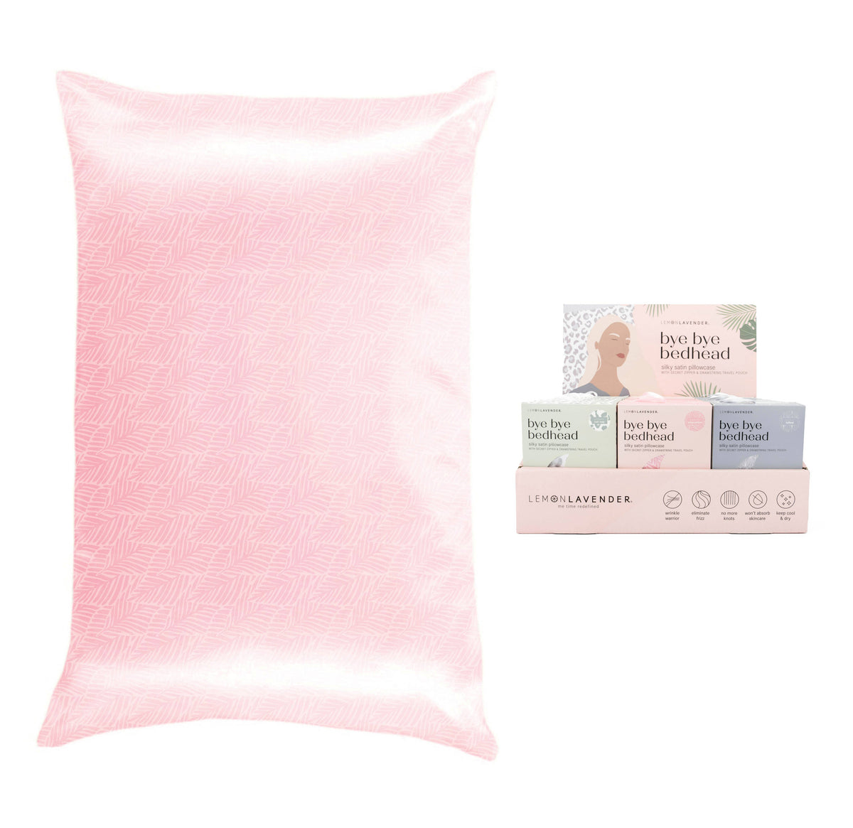 Lemon Lavender Printed Silky Satin Pillowcase
