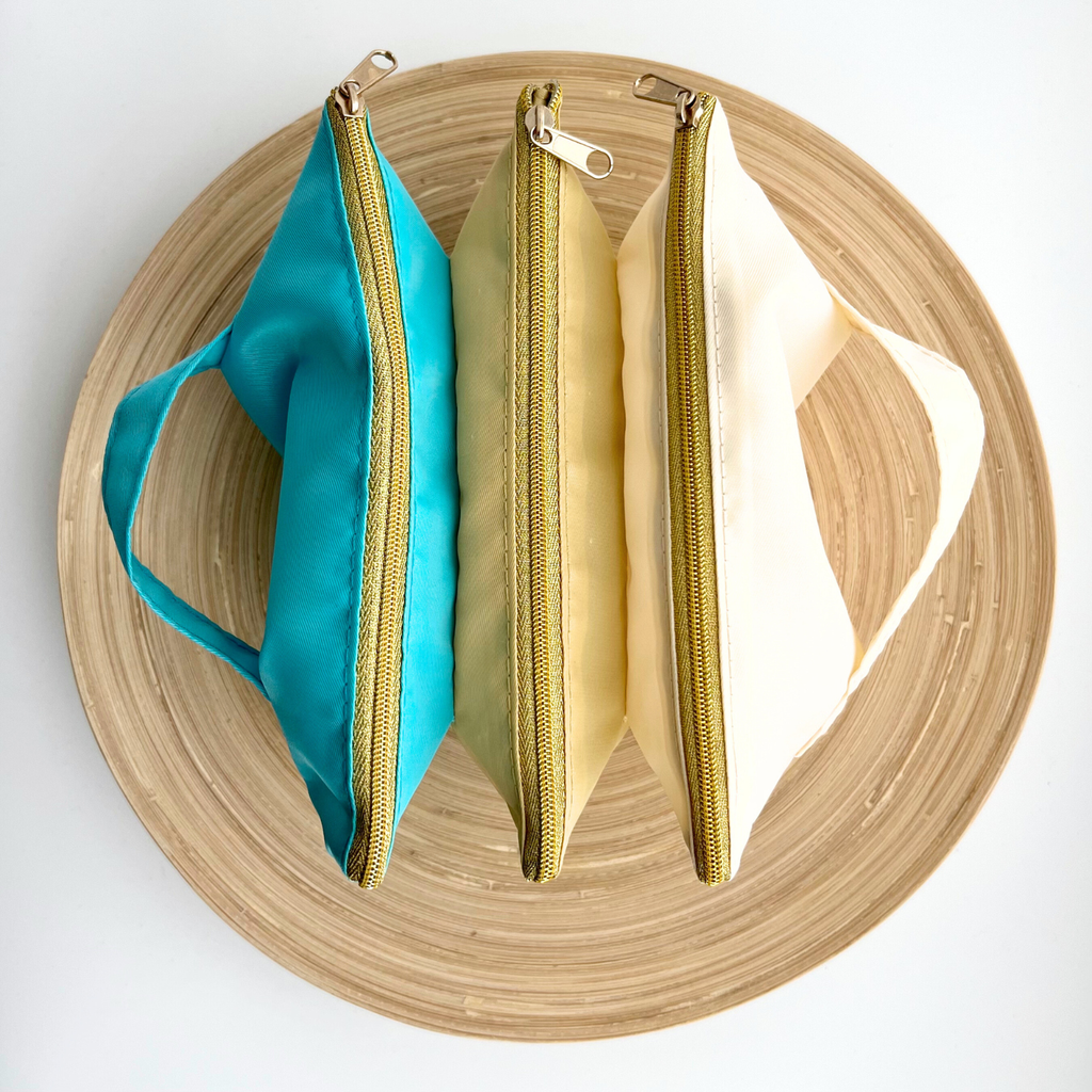 Accordion Cosmetic Pouch | Travel Bag | Make-up Pencil Pouch: Blue