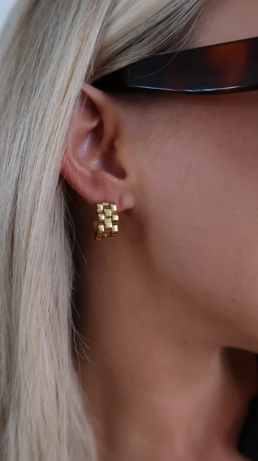 Small Gold Rolly Hoop Earrings