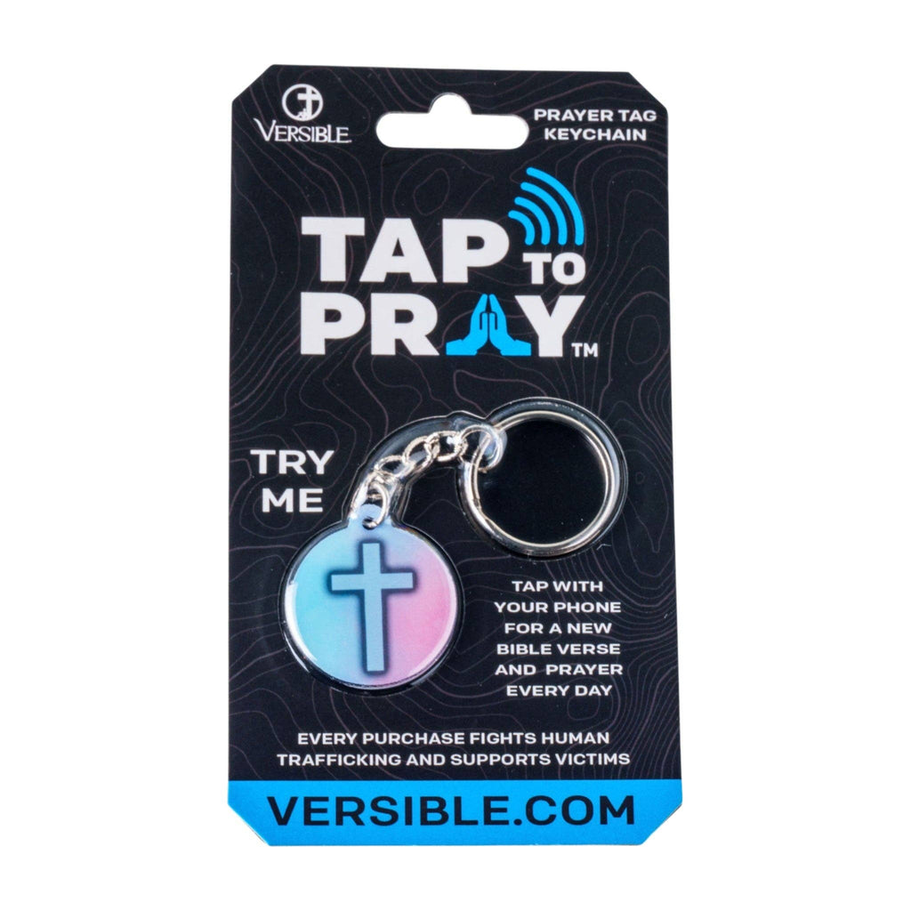 Tap To Pray® Acrylic Keychain: Pastel + Cross