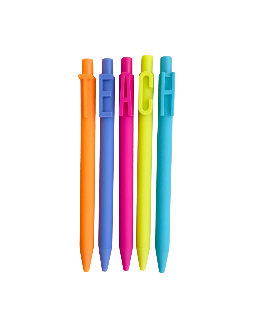 TEACH Pen Set | 5pc Colorful Ball Point Pens with Black Ink