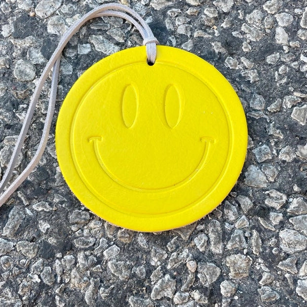Yellow Smiley Face Air Flair- Leather