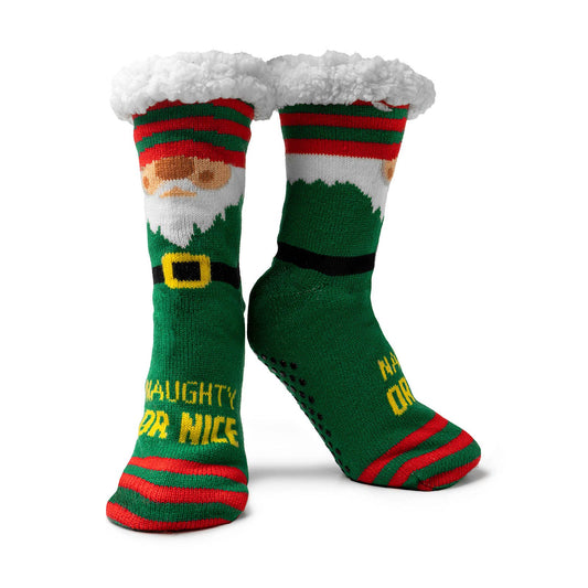 Mistletoes Slipper Socks Naughty or Nice