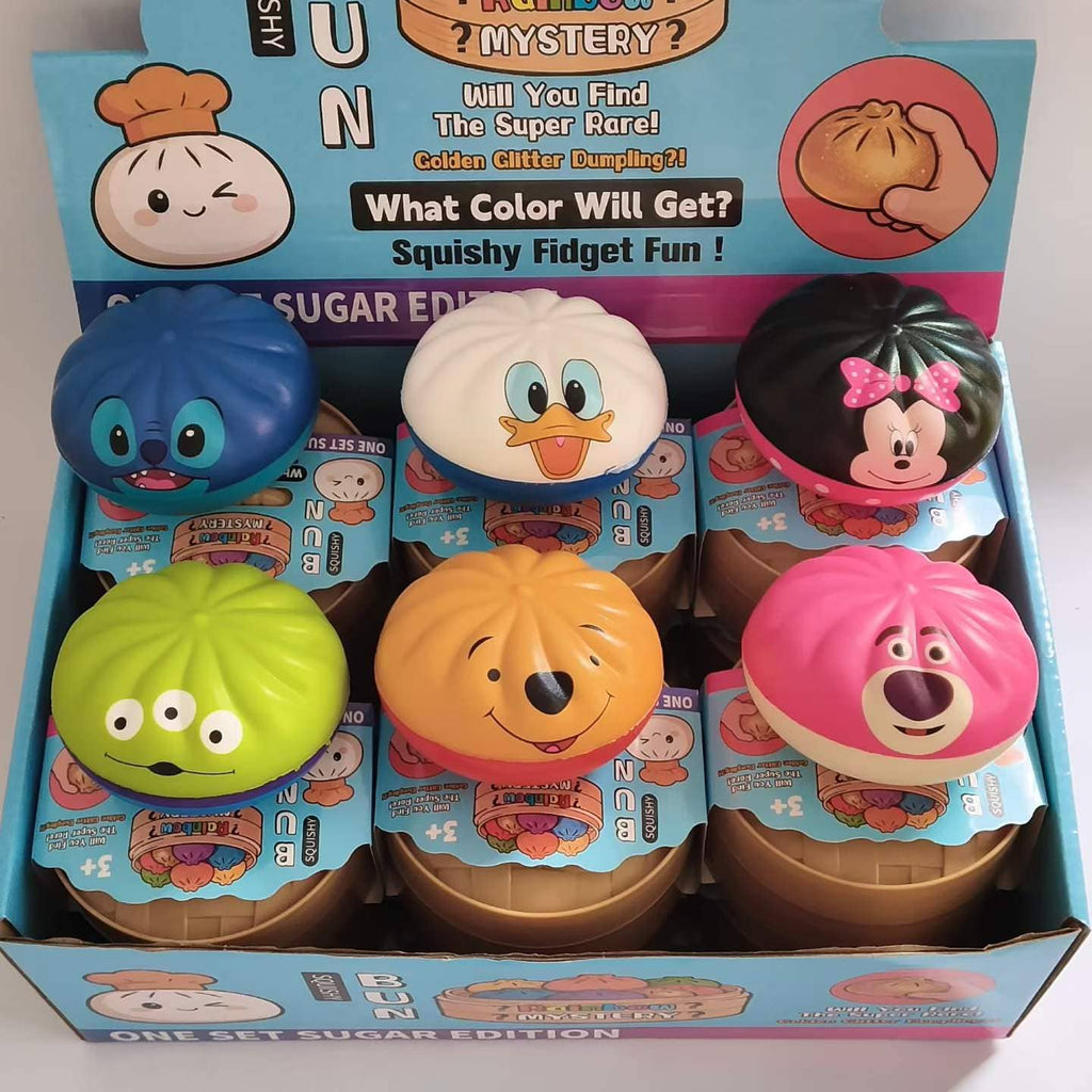 Bear duck blue alien DUMPLINGS Squishy squeeze Toy: 12pcs set / Foam material