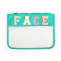 Varsity Letter Zippered Pouch Bag - FACE