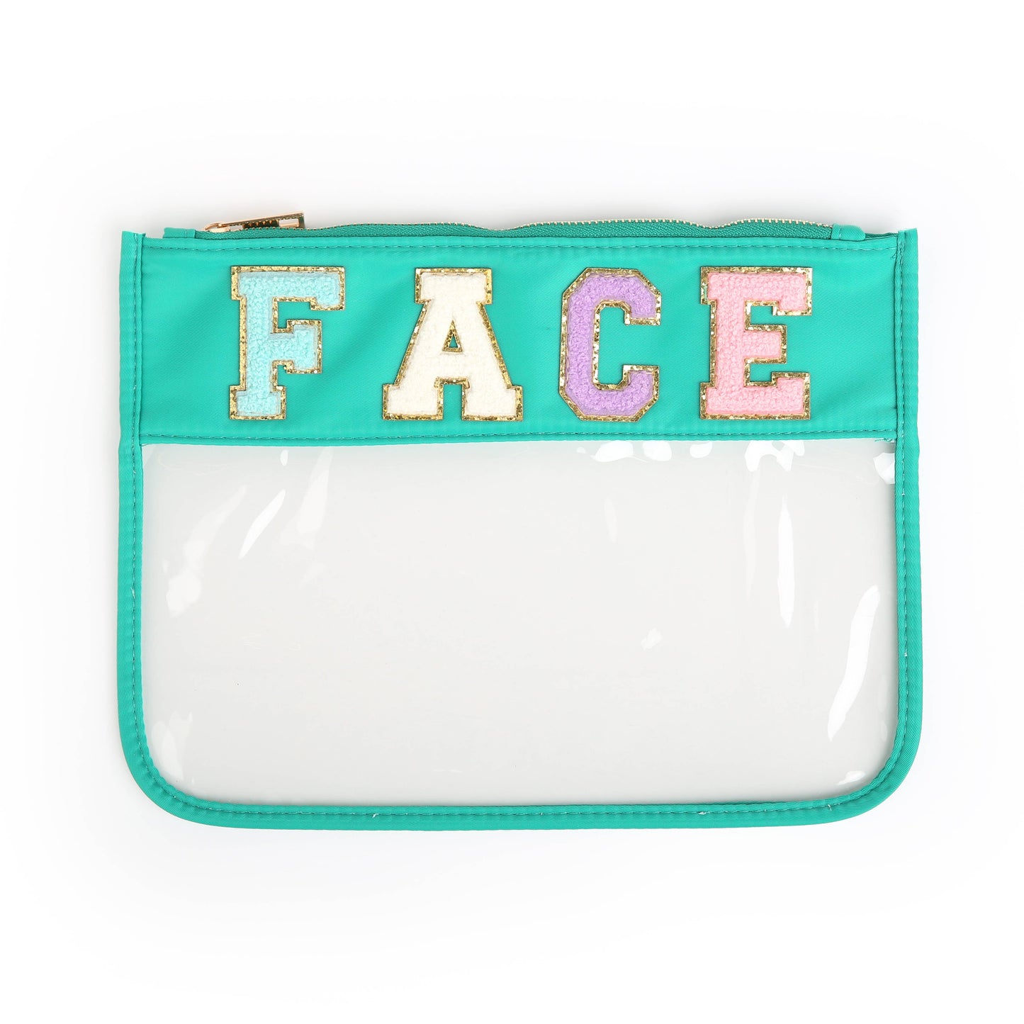 Varsity Letter Zippered Pouch Bag - FACE