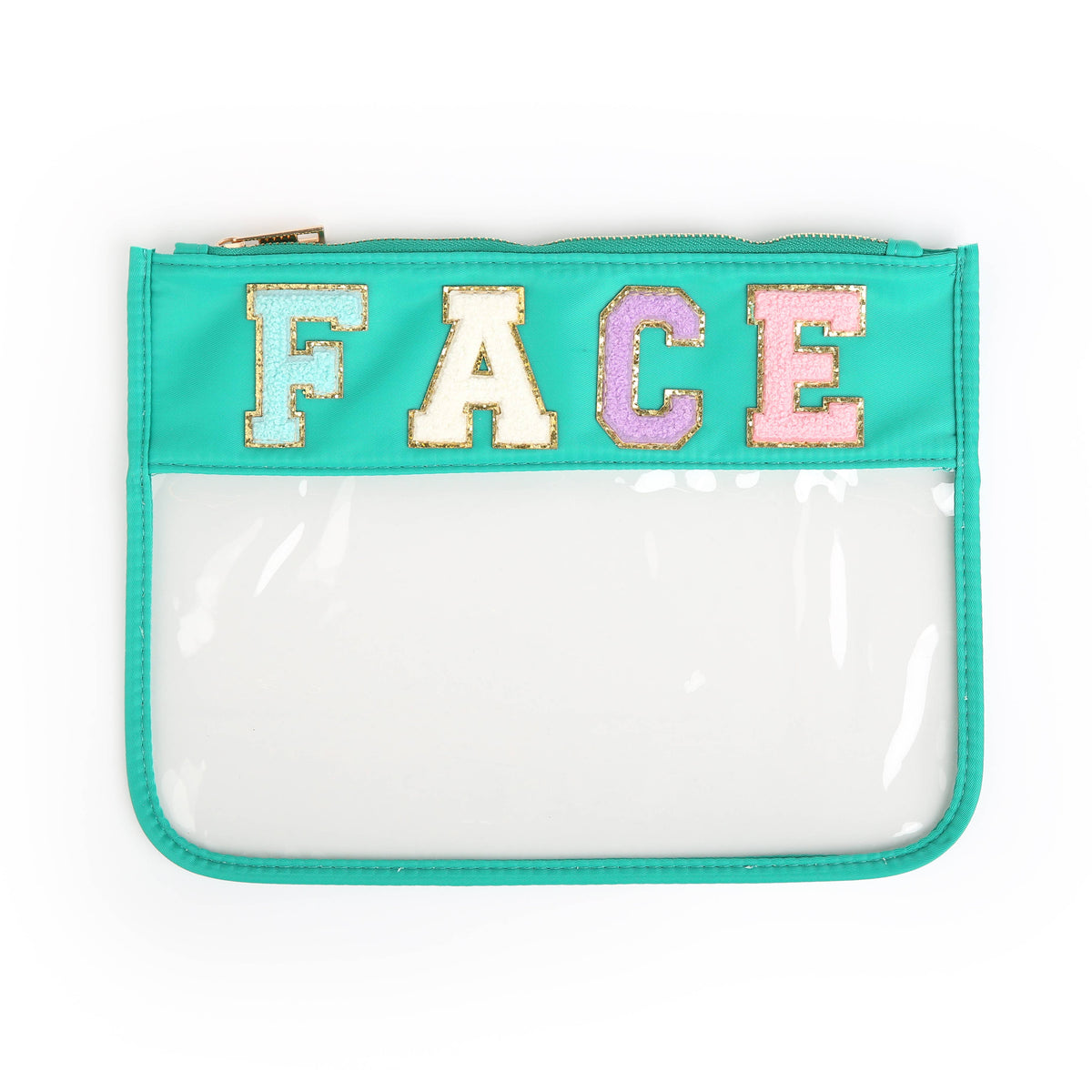 Varsity Letter Zippered Pouch Bag - FACE