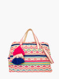 Keaton Aztec Cotton Weekender w/ Triple Tassels: Multi