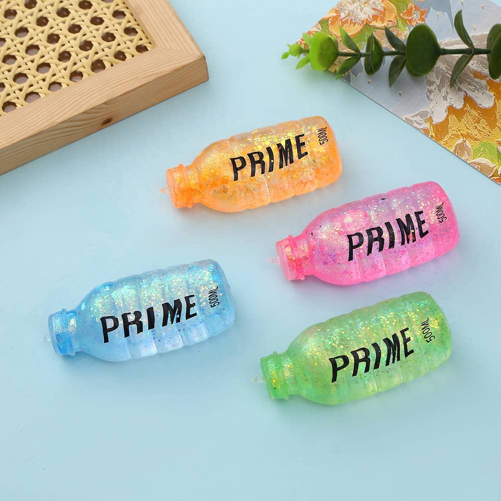 Glitter PRIME Drink water bottle Squishy Stress Relief Toy