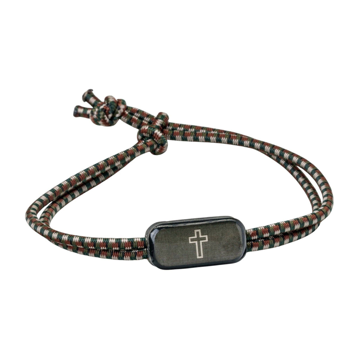 Tap To Pray® Survivor Series Tactical Bracelet: Camo Green + Cross