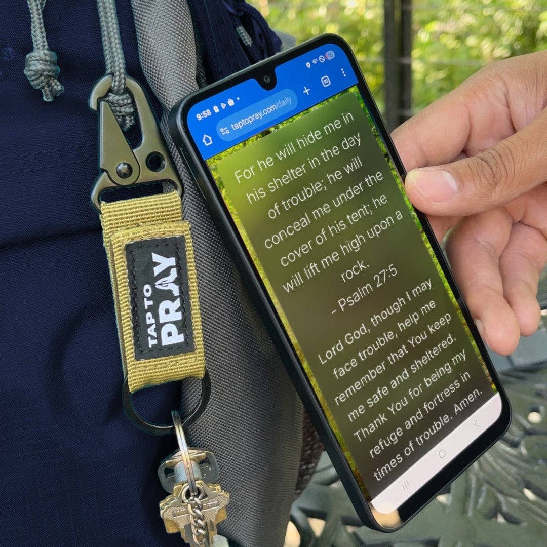 Tap To Pray® Tactical Carabiner Keychain: Green