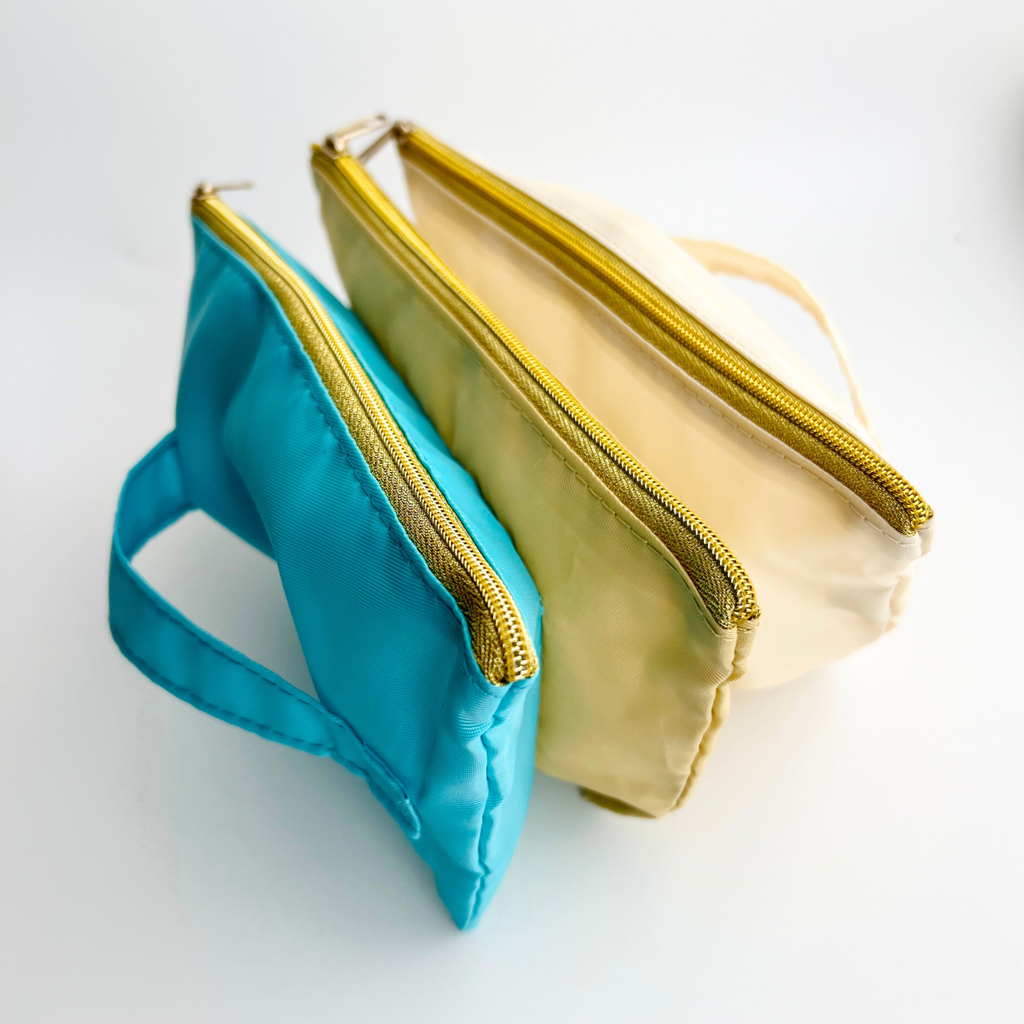 Accordion Cosmetic Pouch | Travel Bag | Make-up Pencil Pouch: Blue