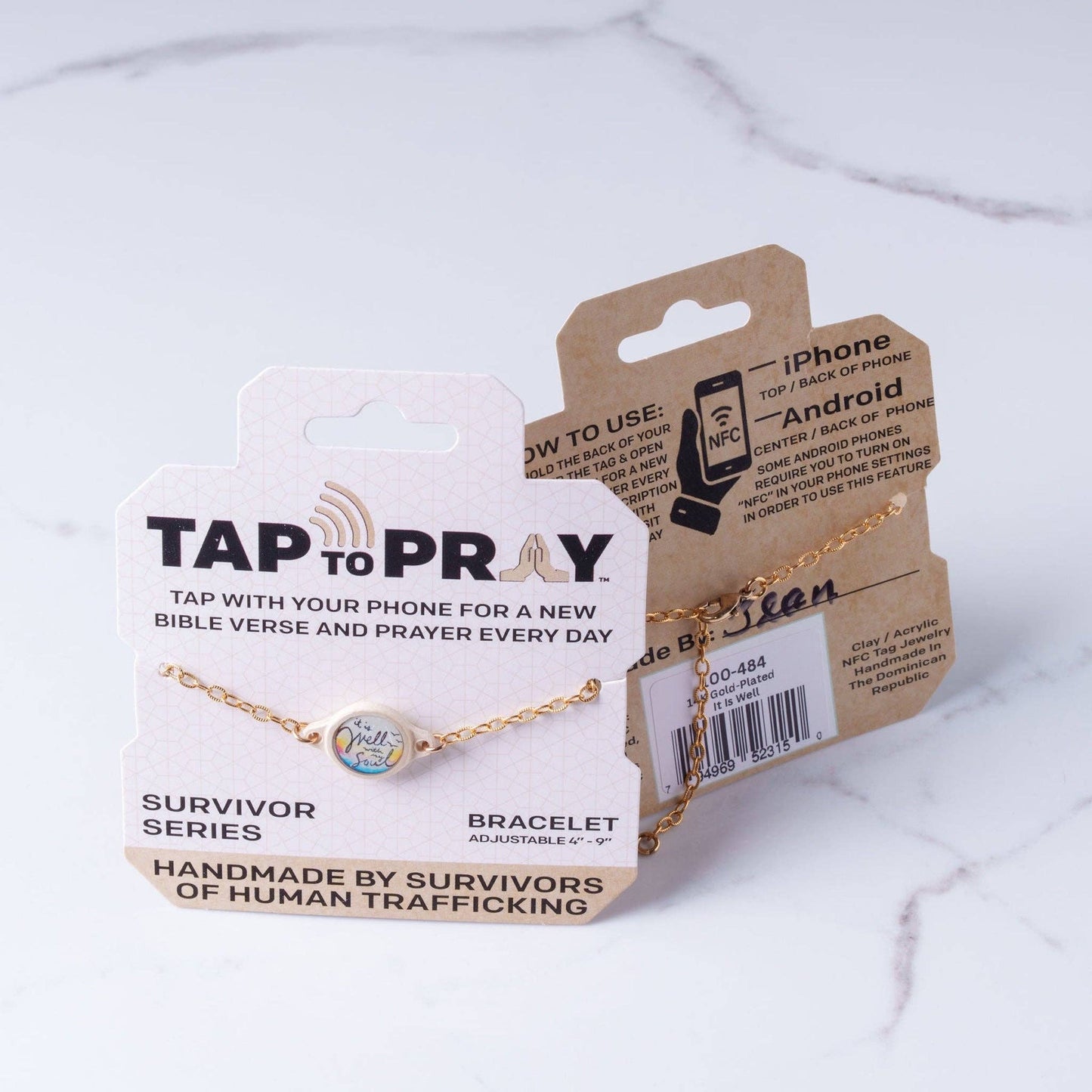 Tap To Pray® Survivor Series Bracelet: Gold-Plated + It Is Well
