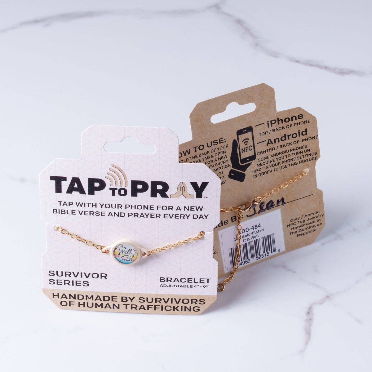 Tap To Pray® Survivor Series Bracelet: Gold-Plated + It Is Well