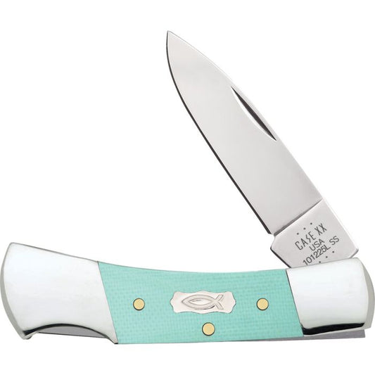 Seafoam Green G-10 Smooth Lockback