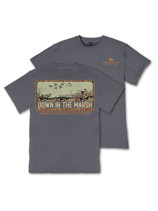 Mens Simply Southern TShirt-Down in the Marsh