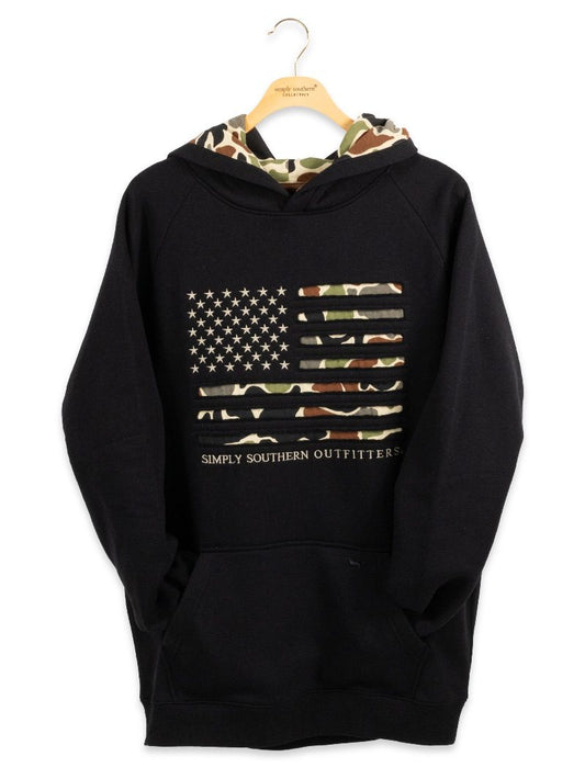 Mens Simply Southern Hoodie-Black