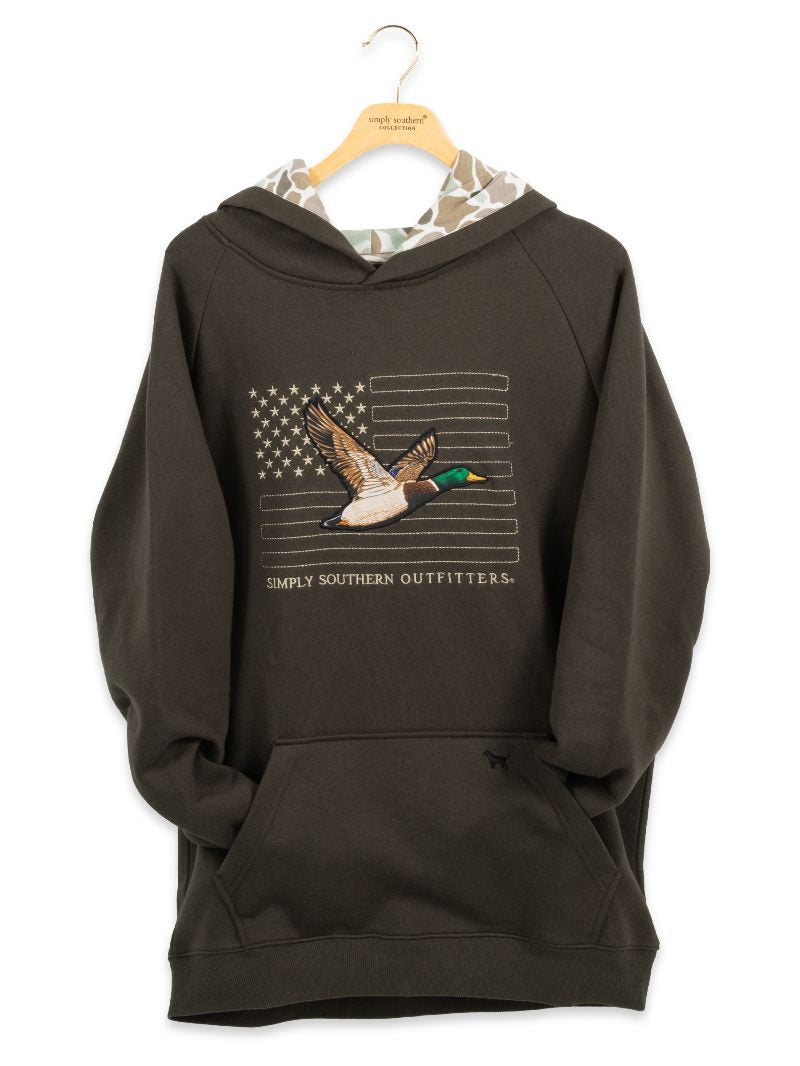 Mens Simply Southern Hoodie-Brown