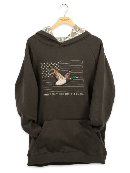 Mens Simply Southern Hoodie-Brown