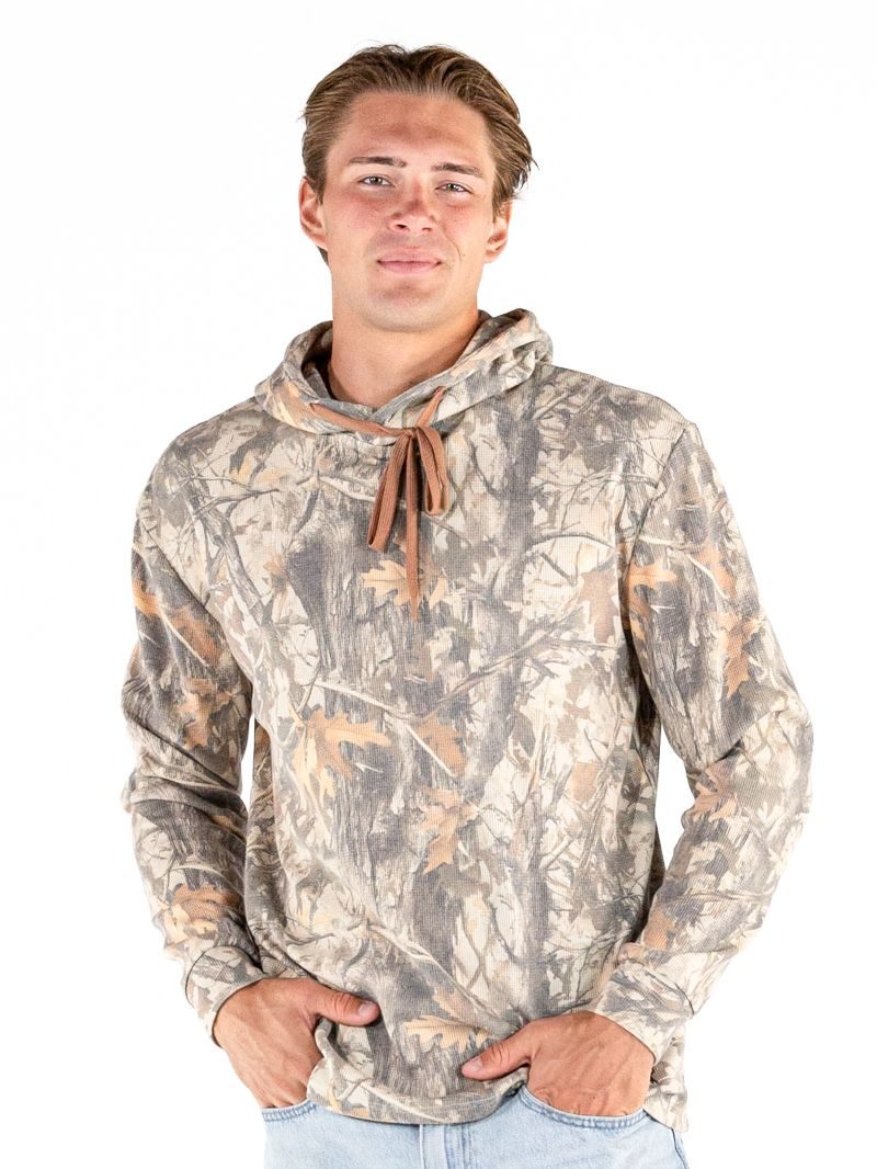 Mens Simply Southern Thermal Hoodie-Camo