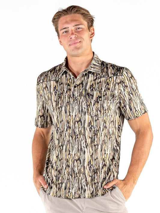 Mens Simply Southern Polo- Medium Camo