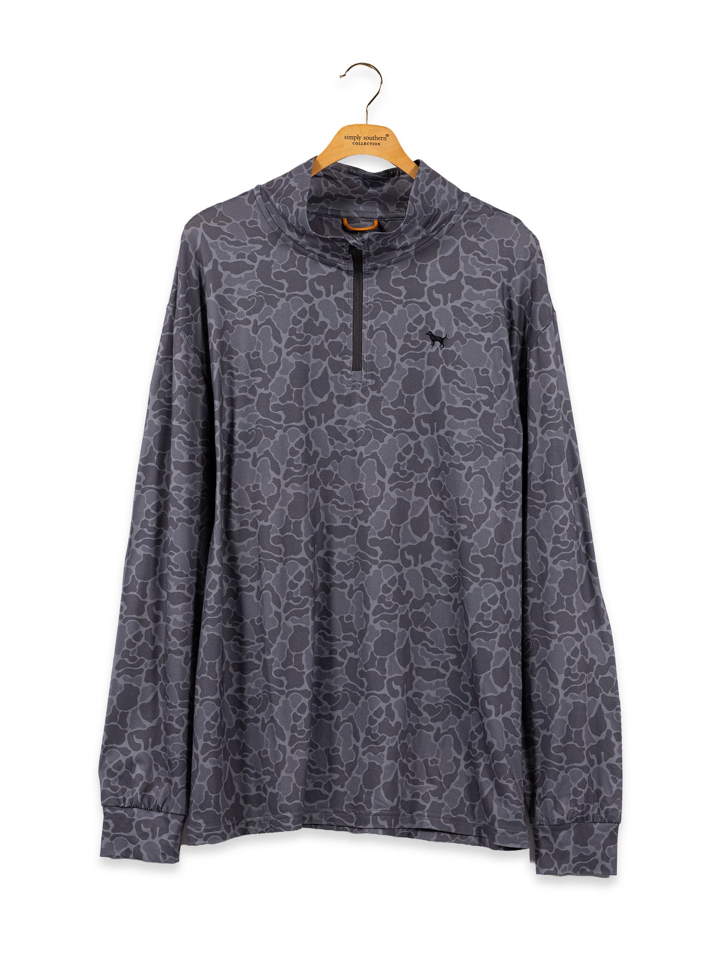 Mens Simply Southern Quarterzip- Gray Camo